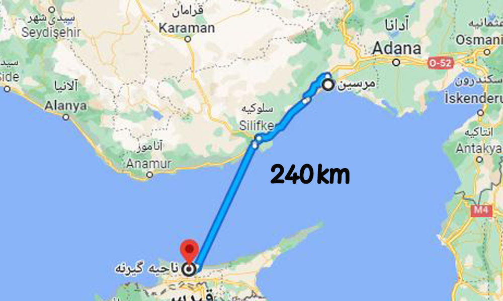 فاصله ترکیه تا قبرس چند کیلومتر است